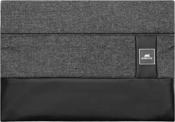 RivaCase Lantau 8803 Universal Laptop Sleeve for 13.3-14 inch Laptops and Tablets, Eco-Friendly RPET Polyester and Faux Leather, Black