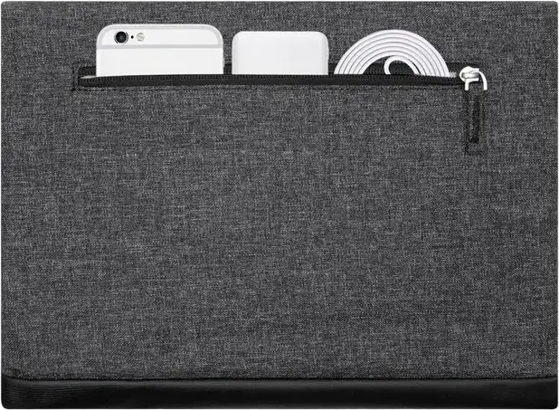 RivaCase Lantau 8803 Universal Laptop Sleeve for 13.3-14 inch Laptops and Tablets, Eco-Friendly RPET Polyester and Faux Leather, Black