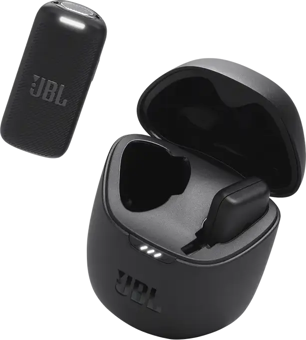 JBL Quantum Stream Wireless USB-C Omnidirectional Dynamic Lavalier Microphone with Charging Case, 100m Range, for Android and Apple USB-C Devices