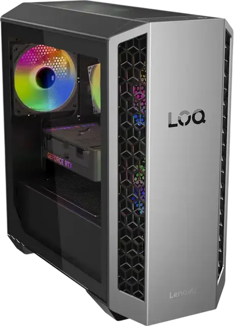 PC Gaming Lenovo LOQ Tower 26ADR10, AMD Ryzen Seria 8000, NVIDIA GeForce RTX 5060 Ti, RAM DDR5, SSD PCIe 4.0 NVMe, Wi-Fi 7, Carcasa 26L, Iluminare ARGB