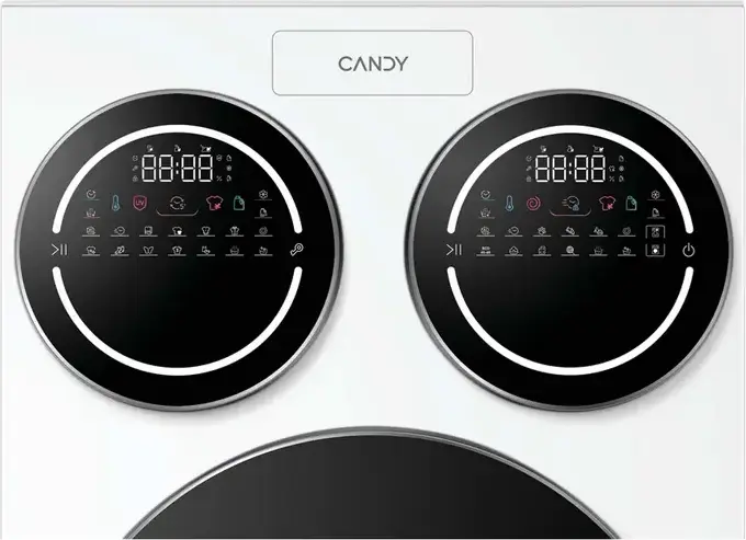 Candy MQD 410CBL9-S MultiWash Washing Machine, 12kg Total Capacity, 3 Drums, 1400 rpm, Energy Class A, UV Hygiene, Direct Motion Motor, White/Black