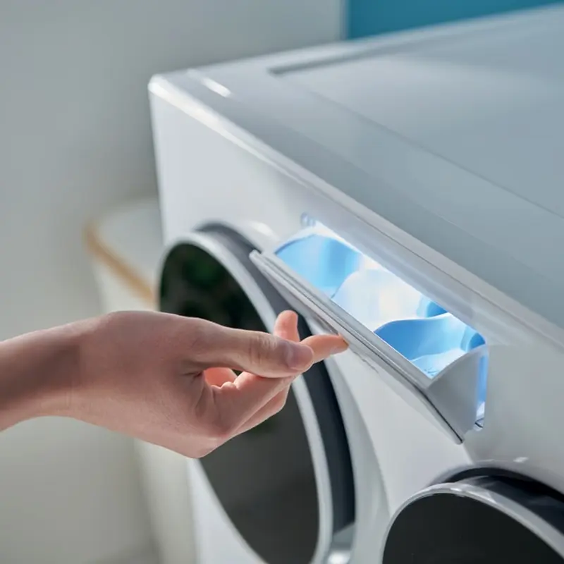 Candy MQD 410CBL9-S MultiWash Washing Machine, 12kg Total Capacity, 3 Drums, 1400 rpm, Energy Class A, UV Hygiene, Direct Motion Motor, White/Black