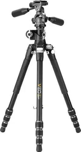 Vanguard VEO 3T+ 234CT Carbon Fiber Travel Tripod and Monopod, MACC Multi-Angle Center Column, Video Pan-Tilt Head, 10kg Load, Black