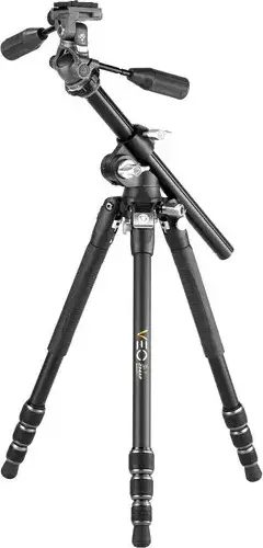 Vanguard VEO 3T+ 234CT Carbon Fiber Travel Tripod and Monopod, MACC Multi-Angle Center Column, Video Pan-Tilt Head, 10kg Load, Black