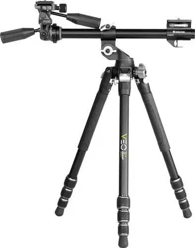 Vanguard VEO 3T+ 234CT Carbon Fiber Travel Tripod and Monopod, MACC Multi-Angle Center Column, Video Pan-Tilt Head, 10kg Load, Black
