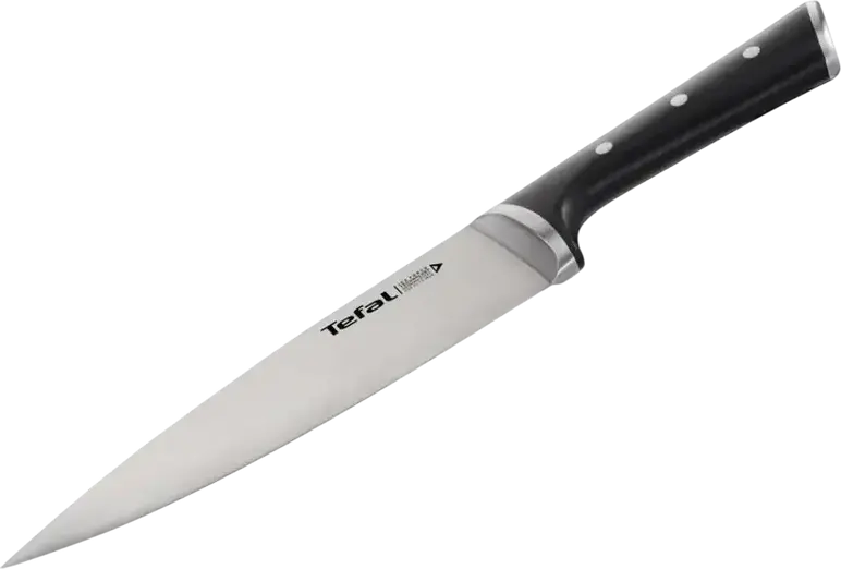 Tefal Ice Force K2320214 Chef Knife, 20 cm German Stainless Steel Blade, Cryogenic Cooling Technology, Black Plastic Handle, 10-Year Guarantee