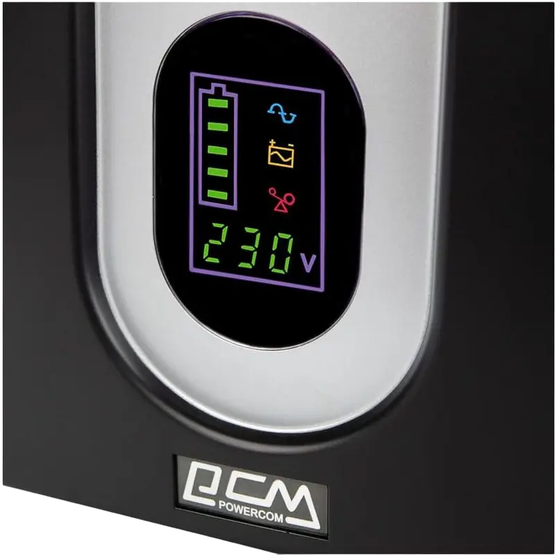 Powercom IMD Line-Interactive UPS Tower, 1500VA, AVR Boost/Buck, LCD Display, 230V Output, Circuit Breaker Protection