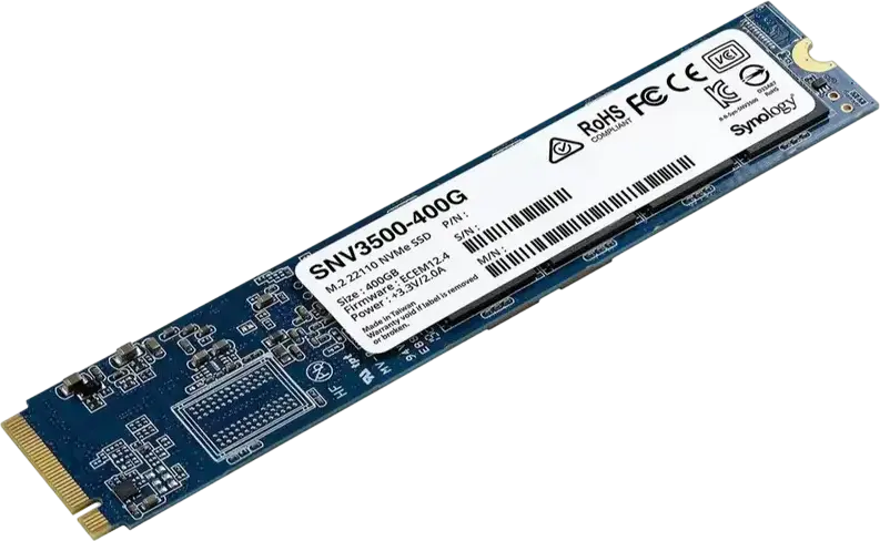 Synology SNV3510-400G Enterprise Series M.2 NVMe SSD 400GB PCIe 3.0 x4 3000MB/s Read 750MB/s Write Power Loss Protection for Synology Systems