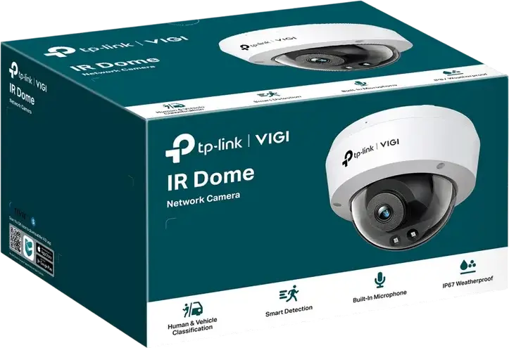 Camera Network Dome TP-Link VIGI C220I 2MP IR, 1080p, Lentila 2.8mm, PoE, Protectie IP67 si IK10, Clasificare Persoane si Vehicule, Alb