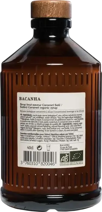 Sirop Bacanha Brut Caramel Salé, 400 ml