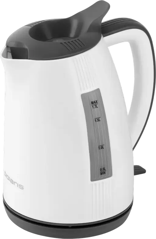 Электрический чайник Polaris PWK 1708C Water Way Pro, 1.7 л, 2200 Вт, пластирный корпус, скрытый нагревательный элемент, белая LED-подсветка, фильтр от накипи