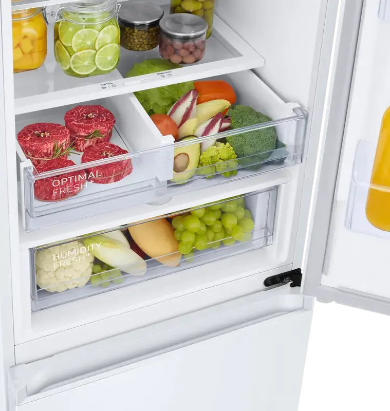 Frigider Combinat Samsung RB38C675EWW, 390L, No Frost, Digital Inverter, SpaceMax, SmartThings Wi-Fi, Alb, Inaltime 203cm, Free-standing