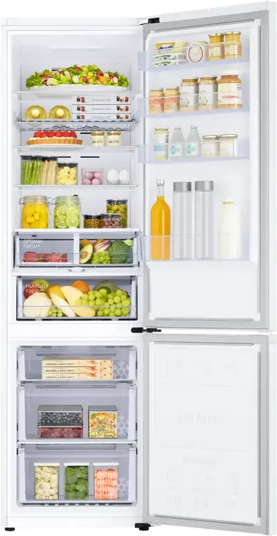 Frigider Combinat Samsung RB38C675EWW, 390L, No Frost, Digital Inverter, SpaceMax, SmartThings Wi-Fi, Alb, Inaltime 203cm, Free-standing