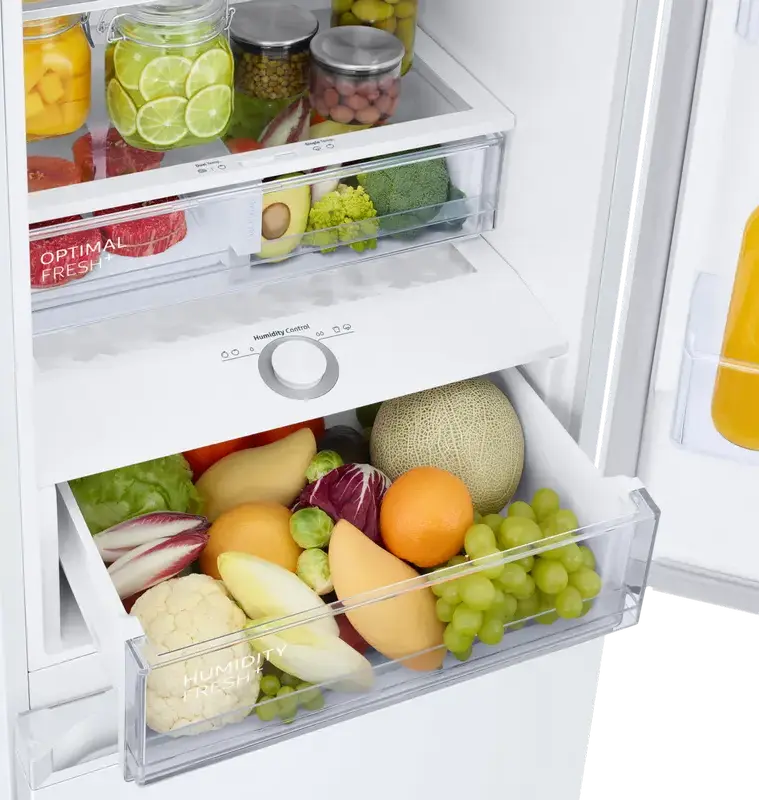 Frigider Combinat Samsung RB38C675EWW, 390L, No Frost, Digital Inverter, SpaceMax, SmartThings Wi-Fi, Alb, Inaltime 203cm, Free-standing