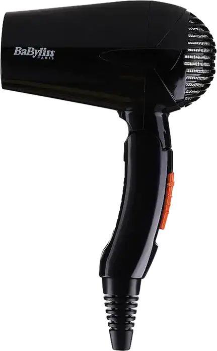 BaByliss Travel Dry 5344E Hair Dryer, 2000W, Dual Voltage, Foldable Handle, 2 Speed and Temperature Settings, Cold Shot, Concentrator Nozzle, Black