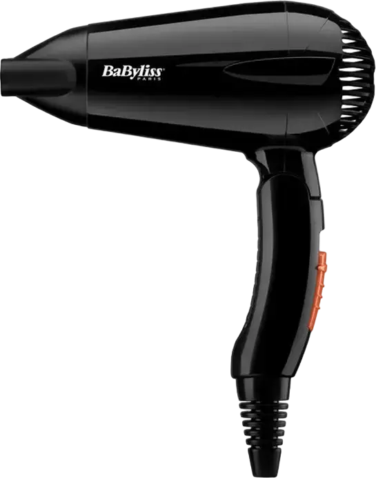 Uscător de păr compact BaByliss Travel Dry 5344E, 2000 W, Negru