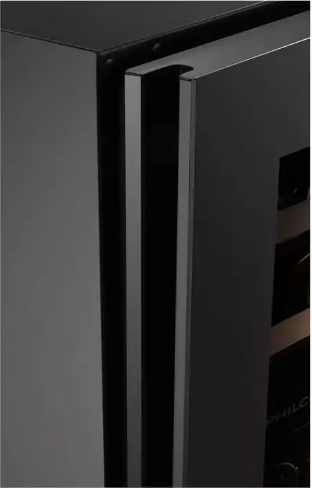 Philco PW32GD Freestanding Wine Cooler, 32 Bottles Capacity, 85L Volume, 6 Beech Wood Shelves, UV Protection Triple Glass Door, Black, 85.3x38x57 cm