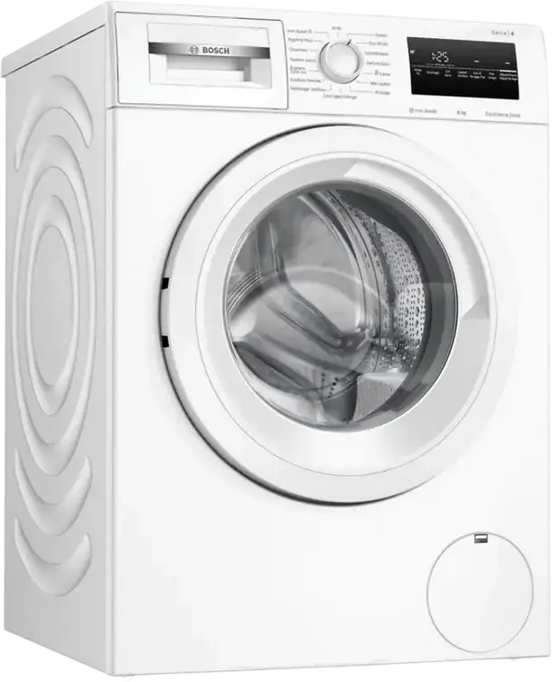 Стиральная машина Bosch Series 4 WAN28258FR с фронтальной загрузкой, 8 кг, 1400 об/мин, класс энергопотребления A, EcoSilence Drive, Iron Assist, белая