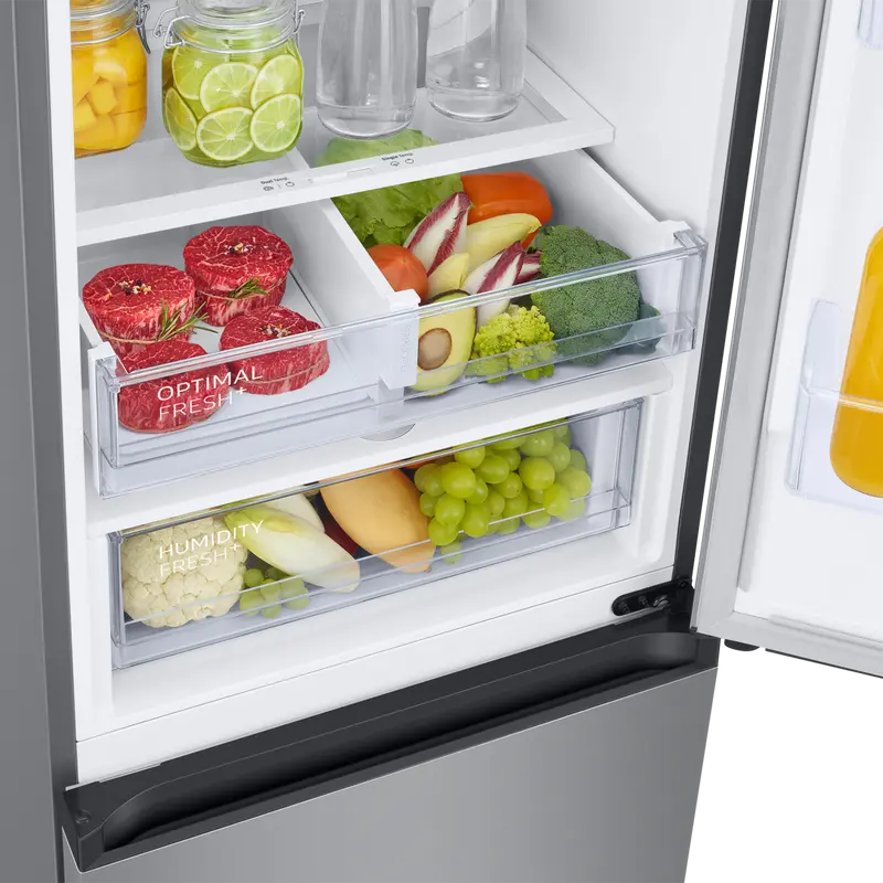 Холодильник Samsung RB38C676DSA, объем 390 л, No Frost, Digital Inverter, SpaceMax, Optimal Fresh, серебристый, 203x59.5x65.8 см
