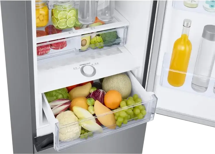 Холодильник Samsung RB38C676DSA, объем 390 л, No Frost, Digital Inverter, SpaceMax, Optimal Fresh, серебристый, 203x59.5x65.8 см