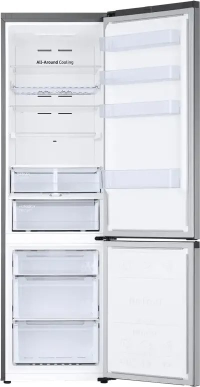 Холодильник Samsung RB38C676DSA, объем 390 л, No Frost, Digital Inverter, SpaceMax, Optimal Fresh, серебристый, 203x59.5x65.8 см