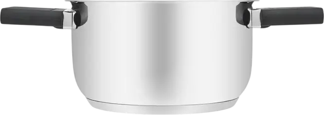 RESTO 92201 Anser Stainless Steel Saucepan with Glass Lid, 1.6L, 16cm, Induction Compatible Professional Cookware, Grey