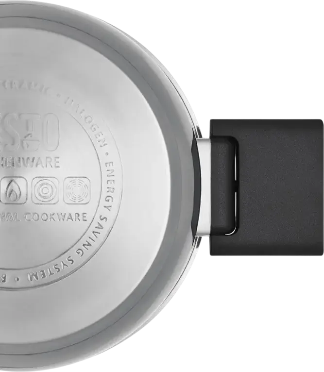 RESTO 92201 Anser Stainless Steel Saucepan with Glass Lid, 1.6L, 16cm, Induction Compatible Professional Cookware, Grey