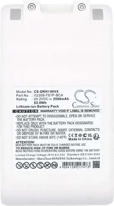 Dreame V2309-7S1P-BCA Replacement Battery for R10 and R10 Pro Vacuum Cleaners, 25.2V 2500mAh 63Wh Lithium-ion Battery, CS-DRR100VX