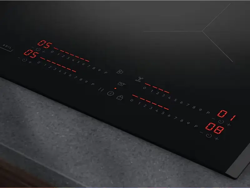 Индукционная варочная панель AEG TI64IB10FB 7000 SenseBoil, встраиваемая, 4 зоны, стеклокерамика, черная, 7.35 кВт, Hob2Hood, PowerBoost, 590x520 мм