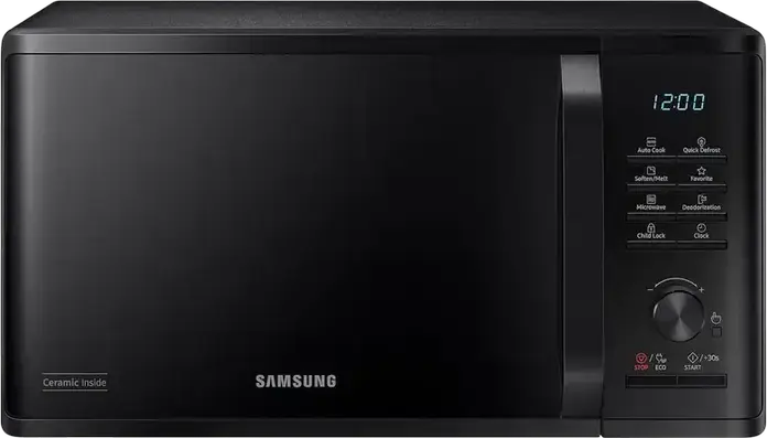 Cuptor cu microunde Solo Samsung MS23K3515AK, Capacitate 23L, Putere 800W, Interior Email Ceramic, Defrost Rapid, Auto Cook, Negru