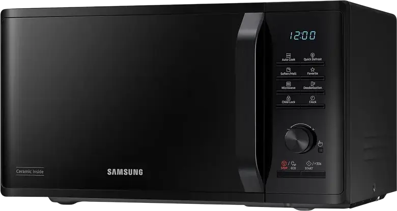 Cuptor cu microunde Solo Samsung MS23K3515AK, Capacitate 23L, Putere 800W, Interior Email Ceramic, Defrost Rapid, Auto Cook, Negru