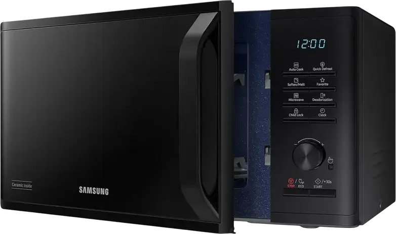 Cuptor cu microunde Solo Samsung MS23K3515AK, Capacitate 23L, Putere 800W, Interior Email Ceramic, Defrost Rapid, Auto Cook, Negru