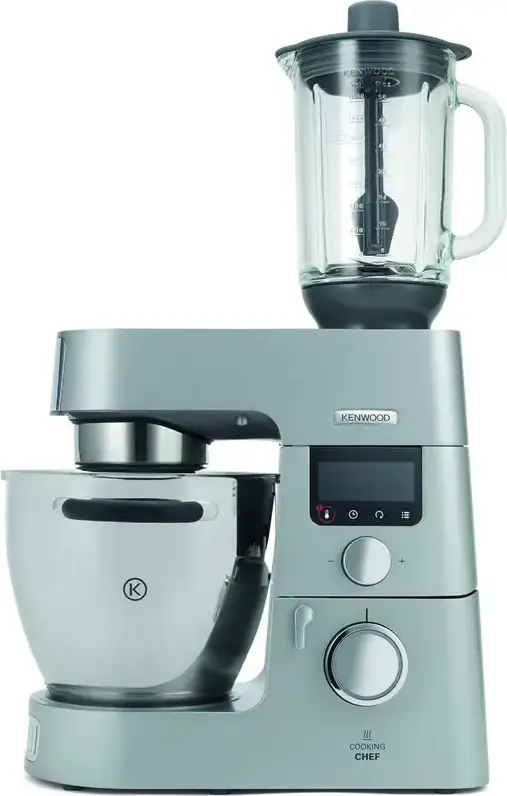 Accesoriu Blender Kenwood KAH359GL pentru Robot de Bucatarie, Vas Sticla Borosilicata ThermoResist 1.7L, Cruntare Gheață, pentru Chef, Major, Titanium