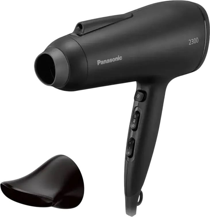 Fön Panasonic EH-NE85, 3300W (Performanta 2500W), Tehnologie Double Ion, 3 Setari de Temperatura si 2 Viteze, Jet Reci, Negru