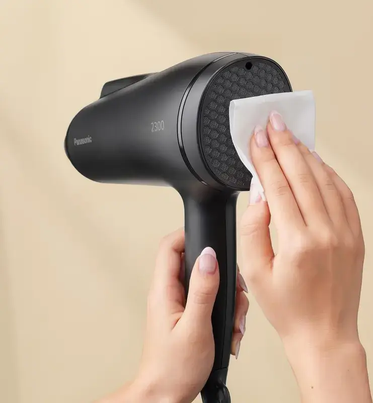 Fön Panasonic EH-NE85, 3300W (Performanta 2500W), Tehnologie Double Ion, 3 Setari de Temperatura si 2 Viteze, Jet Reci, Negru