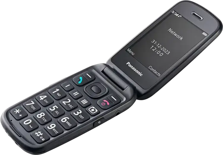 Telefon pliabil robust Panasonic KX-TU550, 4G LTE, Standard Militar MIL-STD-810G, Ecran 2.8 inch, Unisoc T117, Memorie 128MB, microSD, Bluetooth 5.0, USB-C