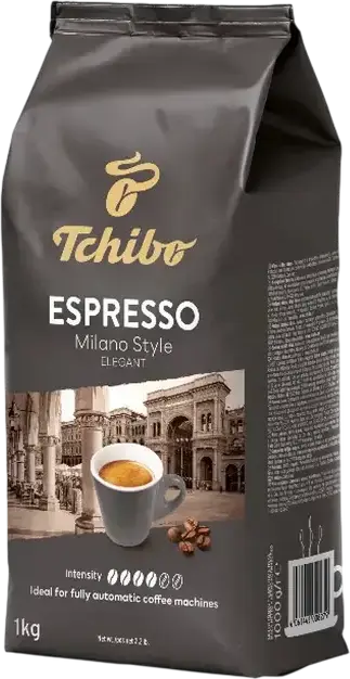 Tchibo Espresso Milano Style Elegant Boabe de Cafea, 1000g, Cafea Aromatica cu Crema Catifelata pentru Aparate de Cafea Automate