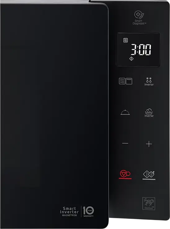 LG MH6535NBS Freestanding Microwave Oven with Grill, 25L, Smart Inverter Technology, 1000W Microwave, 900W Quartz Grill, Black
