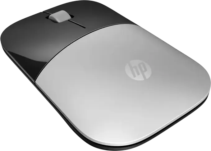 HP Z3700 Wireless Optical Mouse, Silver, 1200 DPI, 2.4GHz RF Connectivity, Ambidextrous Slim Design, 3 Buttons with Scroll Wheel, USB Nano Receiver