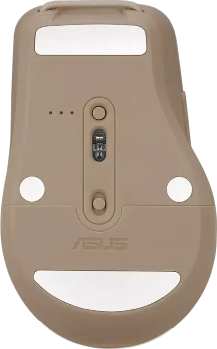 Mouse Wireless ASUS SmartO MD200, Bej, Bluetooth și RF 2.4GHz, Senzor Optic 4200 dpi, 6 Butone Programabile, Glide-uri 100% PTFE, Silent Plus, Windows 11/10