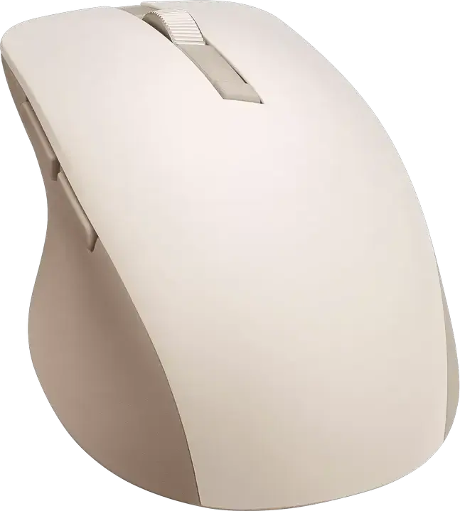 Mouse Wireless ASUS SmartO MD200, Bej, Bluetooth și RF 2.4GHz, Senzor Optic 4200 dpi, 6 Butone Programabile, Glide-uri 100% PTFE, Silent Plus, Windows 11/10