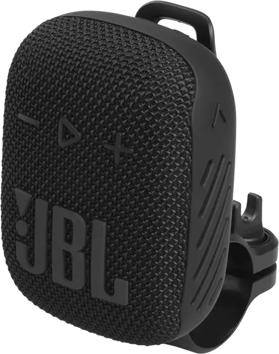 JBL Wind 3S Portable Bluetooth 5.0 Speaker, 5W RMS, IP67 Waterproof, 1050mAh Battery, USB Type-C, 110Hz-20kHz, Black, Durable Design for Cycling and Hiking
