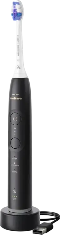 Зубная щетка Philips Sonicare HX7411/02 серии 6500, соническая электрическая щетка, 3 режима, датчик давления, насадка S2 Sensitive, чехол с USB, черная