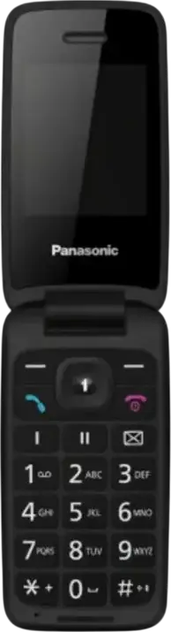 Panasonic KX-TU410 4G LTE Clamshell Flip Phone, 2.4-inch Display, IP44 Dust and Splash Resistant, SOS Button, Bluetooth 5.0, nano-SIM, USB-C
