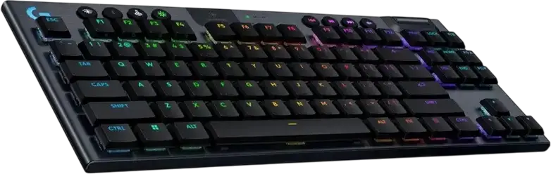 Tastatura Gaming Mecanica Wireless Logitech G915 X Lightspeed TKL, Switch-uri GL Tactile Low Profile, LIGHTSYNC RGB, Bluetooth, USB-C, Negru