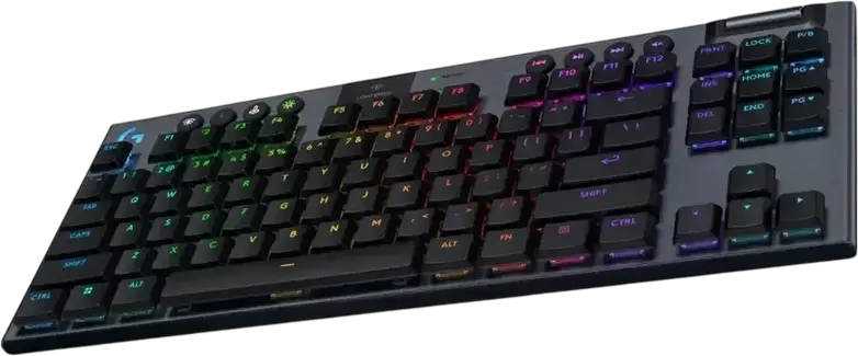 Tastatura Gaming Mecanica Wireless Logitech G915 X Lightspeed TKL, Switch-uri GL Tactile Low Profile, LIGHTSYNC RGB, Bluetooth, USB-C, Negru