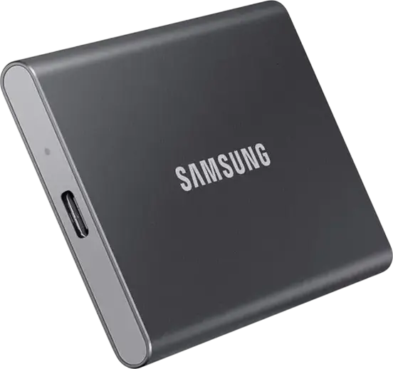 Samsung T7 Portable External SSD MU-PC4T0T/WW 4TB NVMe USB 3.2 Gen 2 Up to 1050MB/s Read 1000MB/s Write AES 256-bit Encryption Titan Gray