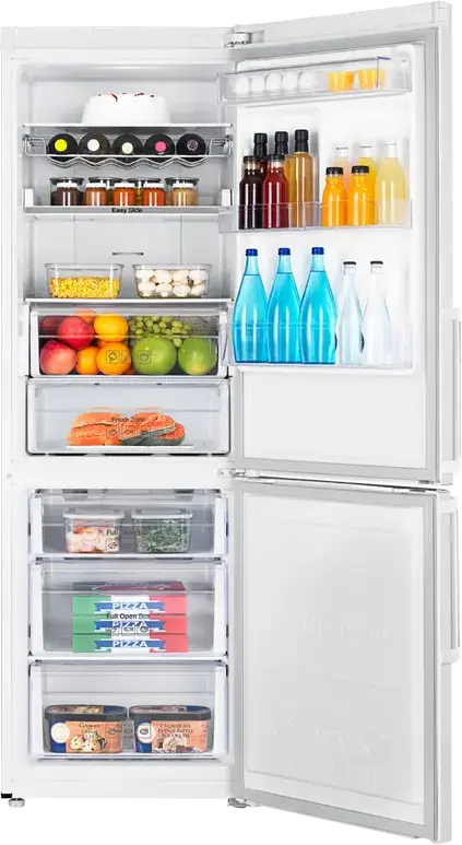 Samsung RB33J3515WW Freestanding Fridge Freezer, 339L Total Net Volume, No Frost, Digital Inverter, SpaceMax, White, 185x59.5x73.5 cm