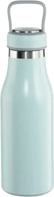Xavax 181587 Stainless Steel Vacuum Insulated Thermos Flask 500ml, Double-Wall Anti-Leak Bottle for Hot and Cold Drinks with Carrying Strap, Blue