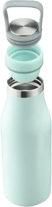 Xavax 181587 Stainless Steel Vacuum Insulated Thermos Flask 500ml, Double-Wall Anti-Leak Bottle for Hot and Cold Drinks with Carrying Strap, Blue